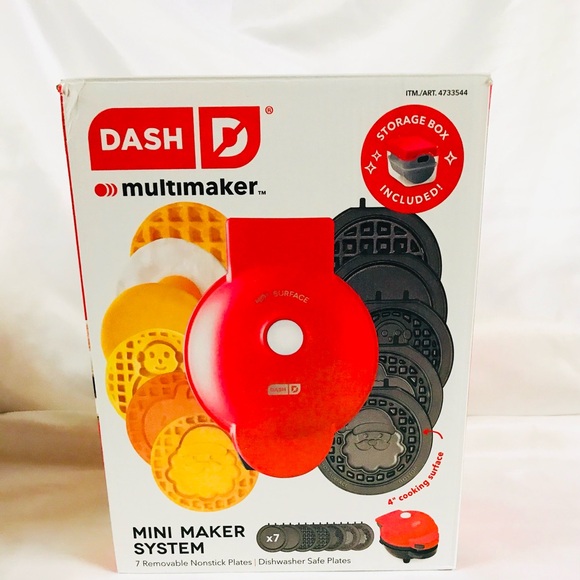 Dash MultiMaker Mini Waffle Maker System with 6 Removeable Holiday Plate Storage - Picture 1 of 10